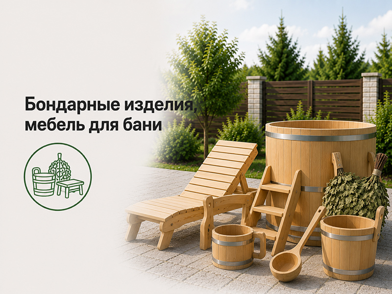 Липа Бондарные изделия,мебель для бани