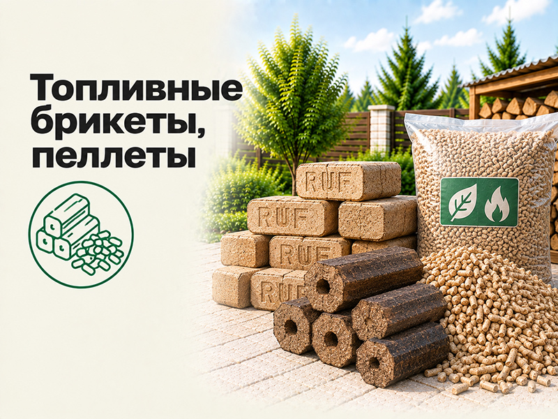 Топливные брикеты, пеллеты, дрова