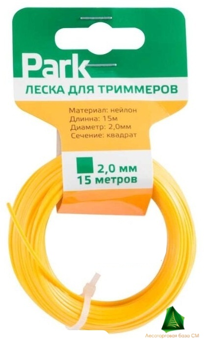Леска для триммеров квадрат, 2,0мм*15м, нейлон