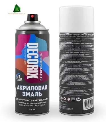 Краска аэрозольная универсальная акриловая Decorix белая глянцевая 520 мл
