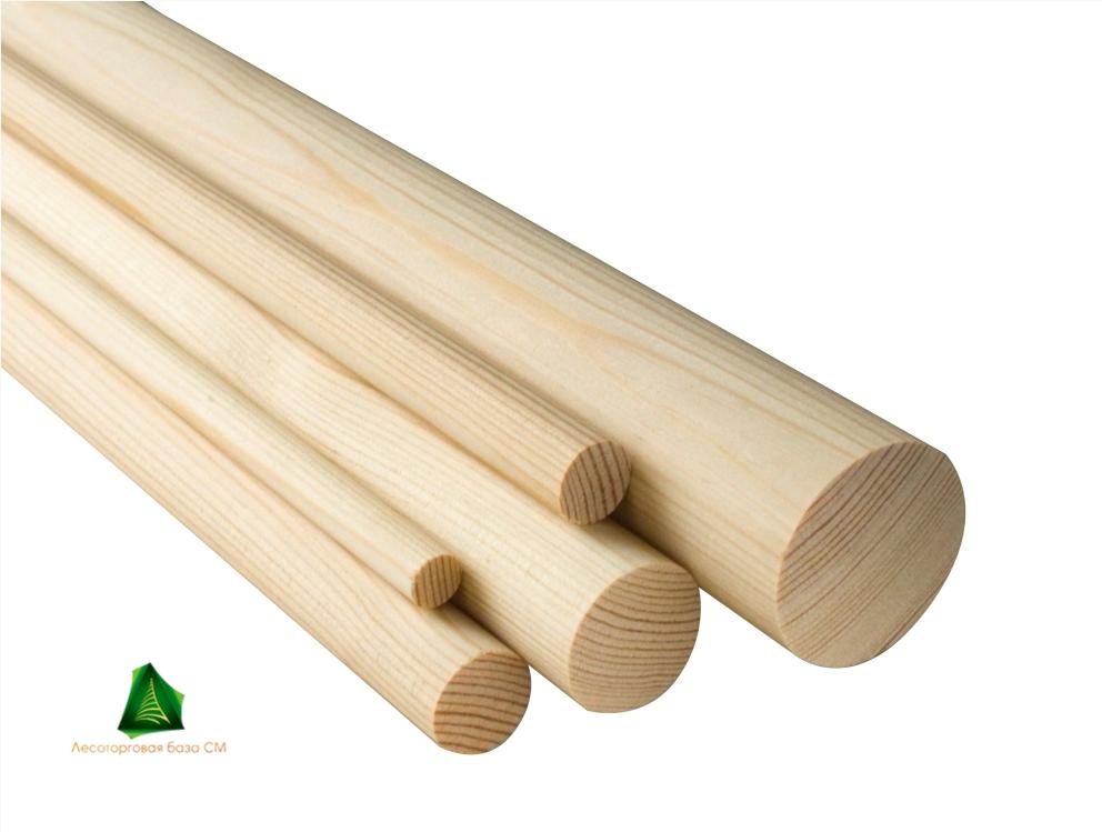 Круглый погонаж ⌀ 20 мм, длина 2000 мм, сосна, сорт экстра, сращенный