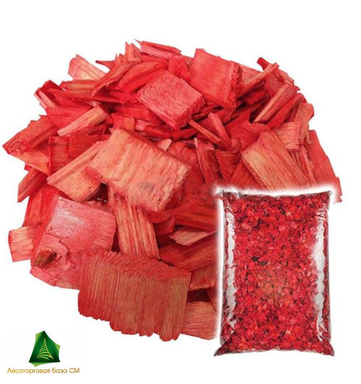 Щепа декоративная красная (меш. 60 л.)