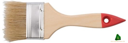 Кисть флейцевая "Оптима" натуральная светлая щетина, деревянная ручка 2,5" (63мм)