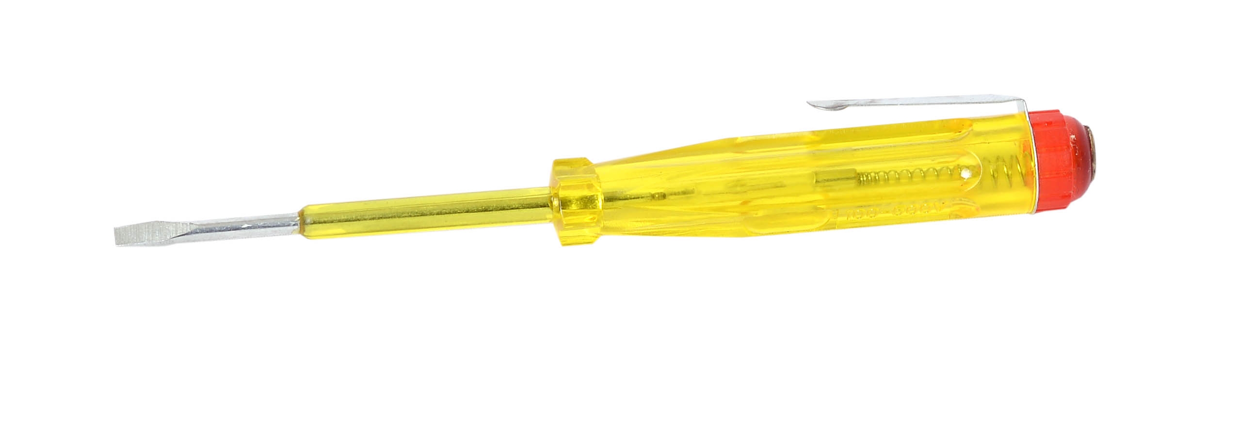 Отвертка индикаторная, желтая ручка 100-500 В, 140мм