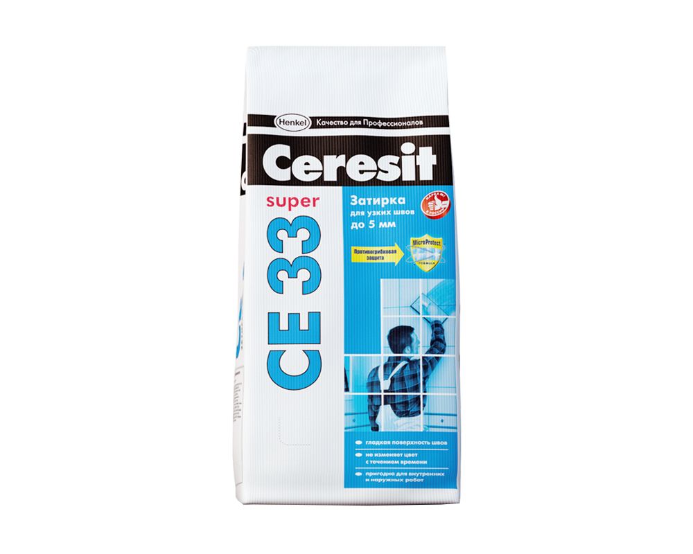 Затирка CERESIT CE 33 для узких швов 07 серый 2кг